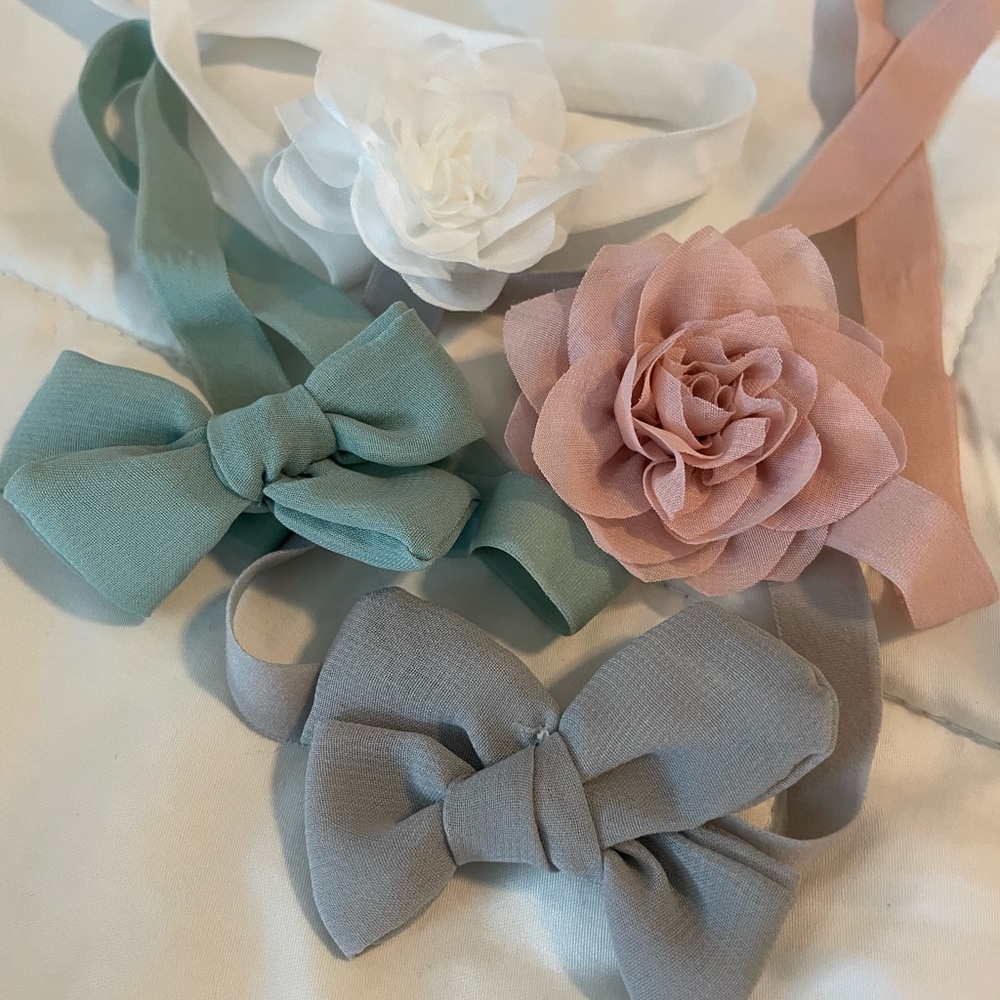 Cloud Island baby Hair Accessories Set - White, Pink, Green, Gray